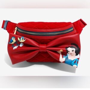 Loungefly Disney Snow White And The Seven Dwarfs Bow Velvet Fanny Pack N…